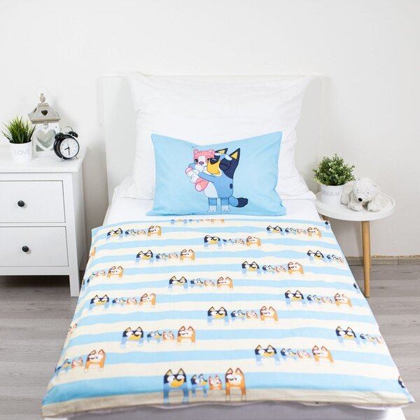 Modré bavlnené detské obliečky do postieľky 100x135 cm Bluey – Jerry Fabrics