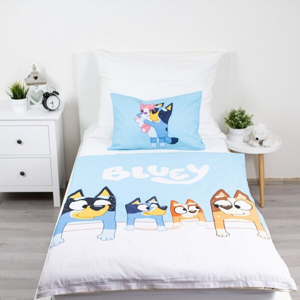 Modré bavlnené detské obliečky do postieľky 100x135 cm Bluey – Jerry Fabrics