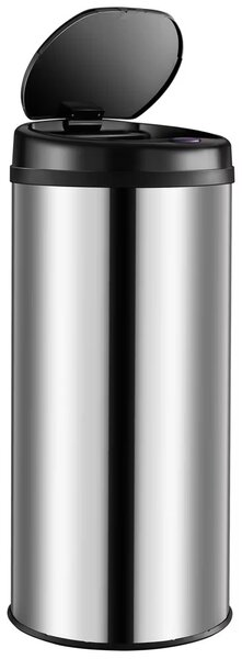 Bezdotykový odpadkový kôš s USB 40 L - strieborný