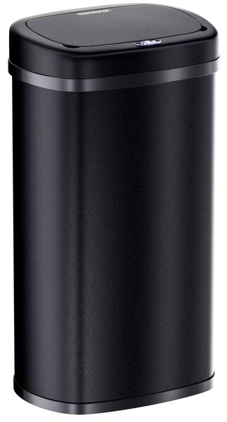 Bezdotykový hranatý odpadkový kôš s USB 50 L - čierny