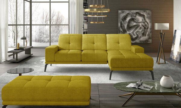 Dizajnová rohová sedačka Tiscali, žltá žinilka Omega Roh: Orientace rohu Levý roh