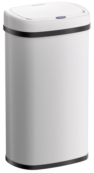 Bezdotykový hranatý odpadkový kôš s USB 50 L - biely