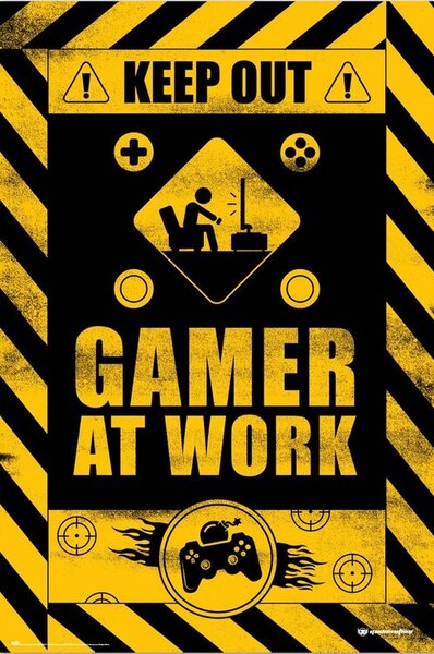 Plagát, Obraz - Keep Out! - Gamer at Work, (61 x 91.5 cm)