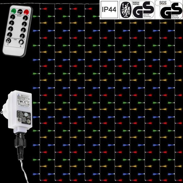 VOLTRONIC svetelný záves 3 x 6 m, 12 prameňov, farebný