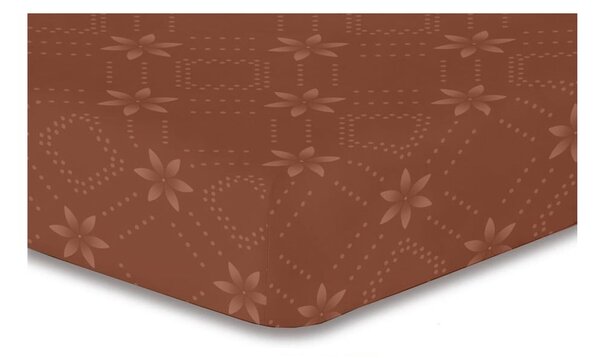 Hnedá elastická plachta so vzorom DecoKing Hypnosis Snowynight, 220 × 240 cm