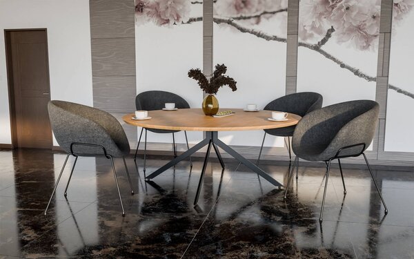 Stolové nohy 323442 Ladera - 117x60x72 cm, kov, čierna