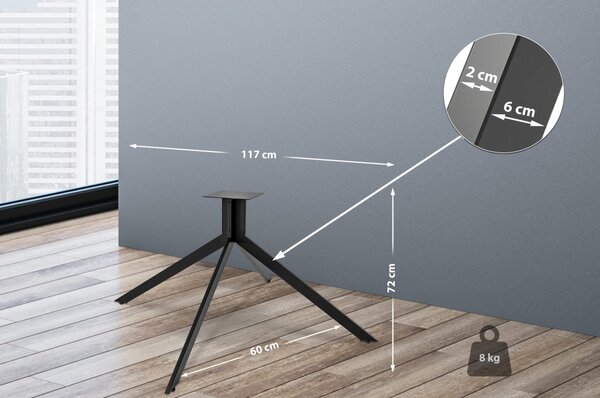 Stolové nohy 323442 Ladera - 117x60x72 cm, kov, čierna