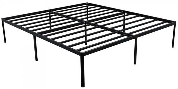 Kovová posteľ Hamlin - 200 x 180, v 41 cm - Čierna