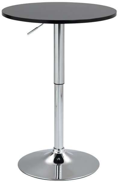 Barový stôl Lamoni - v85-106 cm x Ø60 cm - Čierna