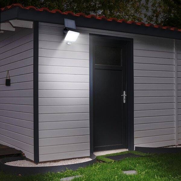 SOLIGHT LED solárne osvetlenie so senzorom 11W, 1200lm, 3 CCT, Li-Ion, čierna