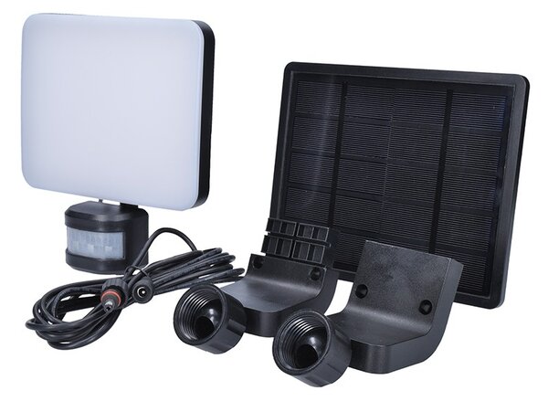 SOLIGHT LED solárne osvetlenie so senzorom 11W, 1200lm, 3 CCT, Li-Ion, čierna