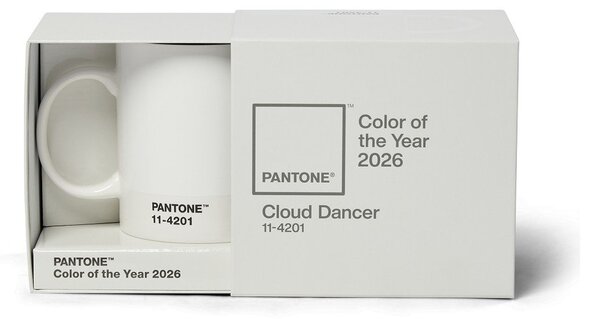 Biely keramický hrnček 375 ml Cloud Dancer - Pantone