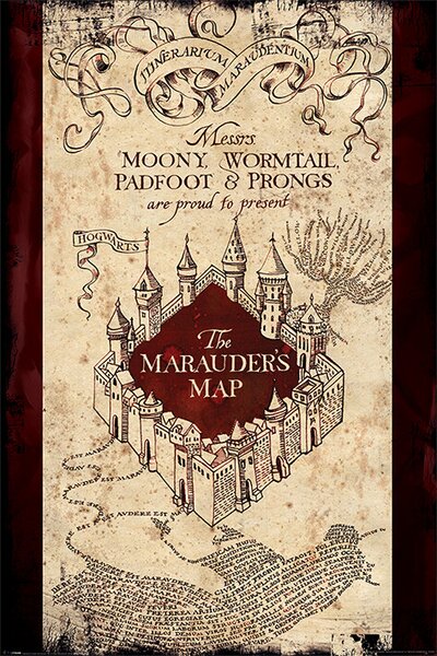 Plagát, Obraz - Harry Potter - Záškodnícka mapa, (61 x 91.5 cm)
