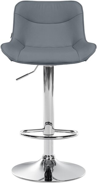Barová stolička Vonore - koženka, chróm rám - Sivá