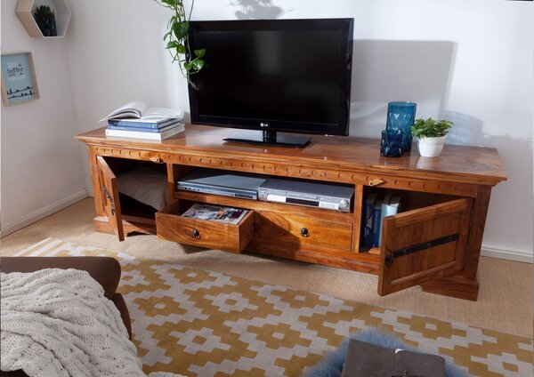 CAMBRIDGE HONEY TV stolík 200x55 cm, akácia
