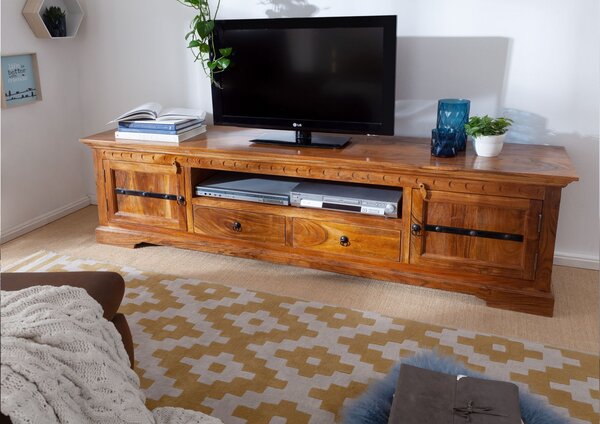 CAMBRIDGE HONEY TV stolík 200x55 cm, akácia