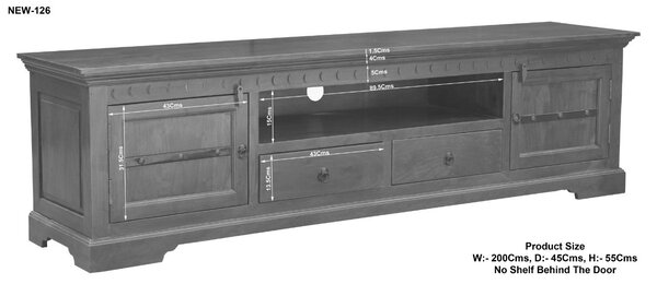 CAMBRIDGE HONEY TV stolík 200x55 cm, akácia