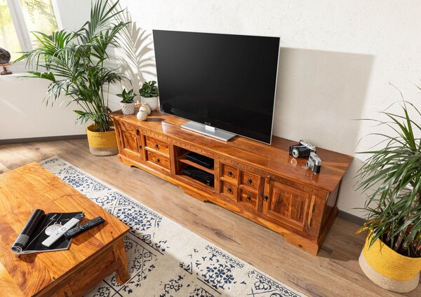 CAMBRIDGE HONEY TV stolík 220x55 cm, akácia