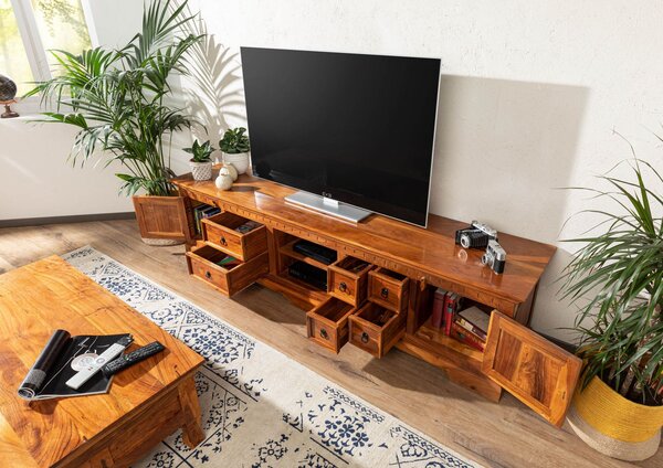 CAMBRIDGE HONEY TV stolík 220x55 cm, akácia