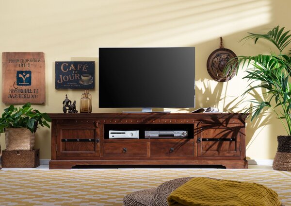 CAMBRIDGE TV stolík 200x55 cm, akácia