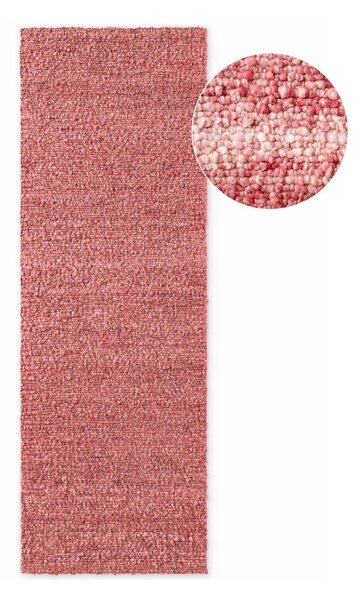 Tmavoružový ručne tkaný behúň z materiálu buklé 80x200 cm Notting Hill Portobello – Ted Baker