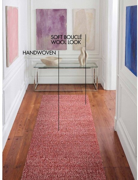 Tmavoružový ručne tkaný behúň z materiálu buklé 80x200 cm Notting Hill Portobello – Ted Baker