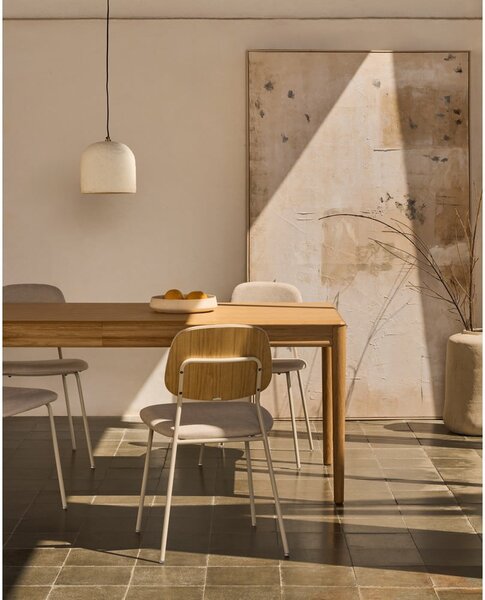 Rozkladací jedálenský stôl s prídavnou doskou v dekore duba 90x160 cm Lenon – Kave Home