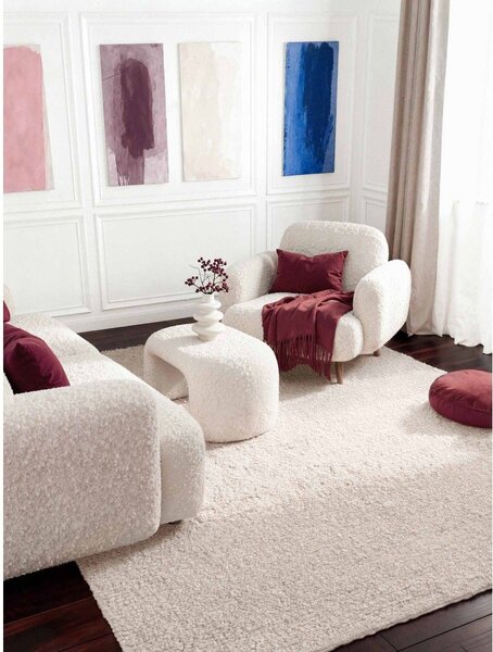 Slonovinový ručne tkaný koberec z materiálu buklé 160x230 cm Notting Hill Portobello – Ted Baker