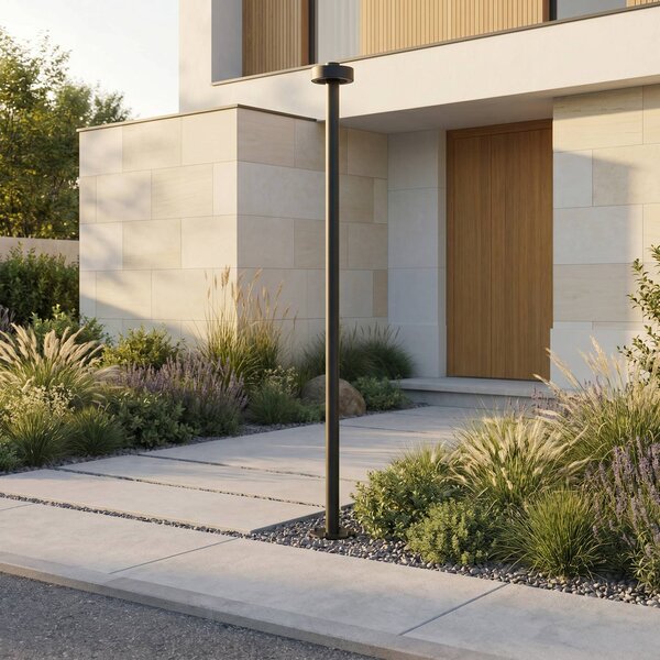 Exterierove LED svietidlo Lucande Nirella, 200 cm, čierne, IP65, Čierna, kov, Moderný