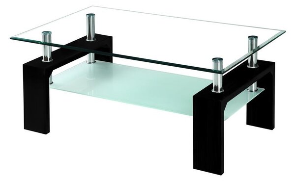 Konferenčný stolík Bolero, čierny/sklo