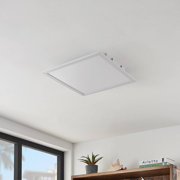 Lindby LED panel Quais, 40 x cm, biely, hliník, 4 000 K, Biela / opálová, Kuchyňa, Hliník, Moderný, Stropné svetlo