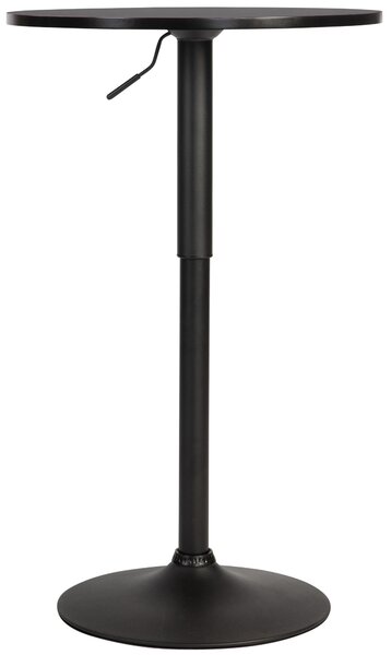 Barový stôl Lamoni - v85-106 cm x Ø60 cm - Čierna/čierna