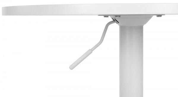 Barový stôl Lamoni - v85-106 cm x Ø60 cm - Biela/biela