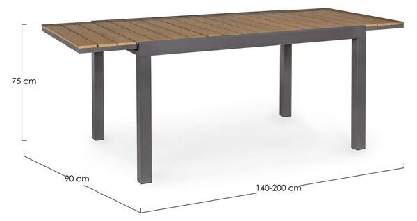 Hliníkový záhradný jedálenský stôl 90x140 cm Elias – Bizzotto