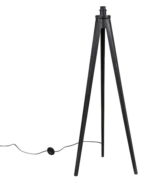 Rustikálna stojaca lampa trojnožka čierna - Tripod Classic