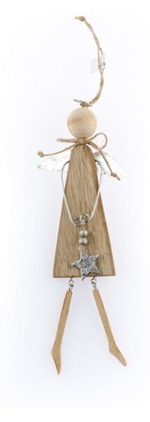Drevená závesná dekorácia v tvare anjela Dakls Angelo