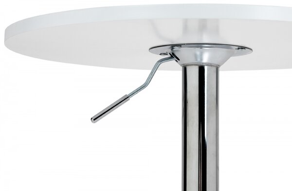 Barový stôl Lamoni - v85-106 cm x Ø60 cm - Biela
