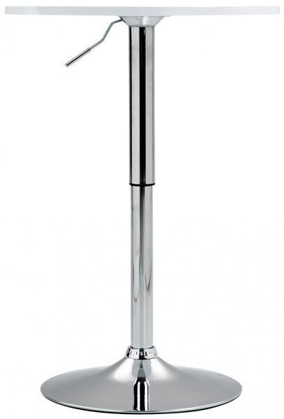 Barový stôl Lamoni - v85-106 cm x Ø60 cm - Biela