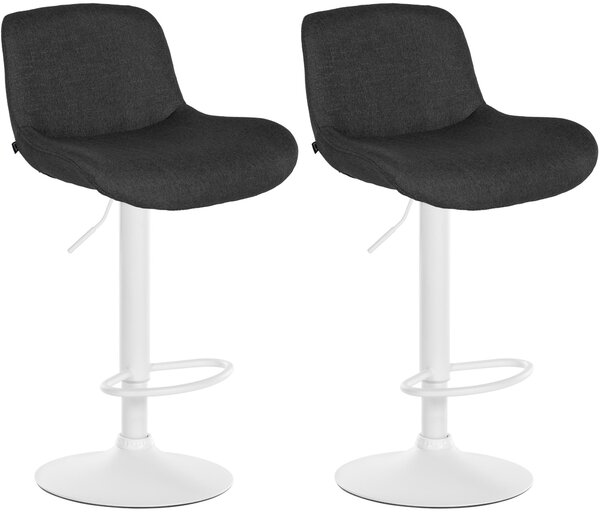 2x Barová stolička Solon - zamat, biely rám- čierna