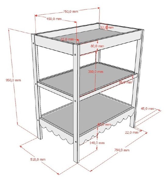 Béžový prebaľovací pult s prebaľovacím pultom Swingo – Vipack