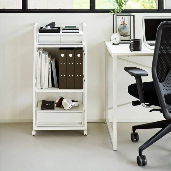 Biely kovový pojazdný regál 42x84,5x32 cm Tower – YAMAZAKI