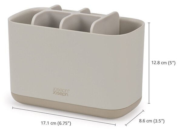 Béžový plastový stojan na zubné kefky EasyStore – Joseph Joseph