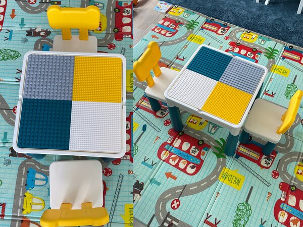 LeLe Brothers Modulárny stolík so stoličkami na Lego stavebnice Lele 2