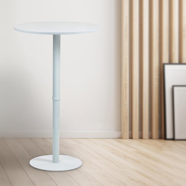 Barový stôl Hereford 75 cm - biela/biela