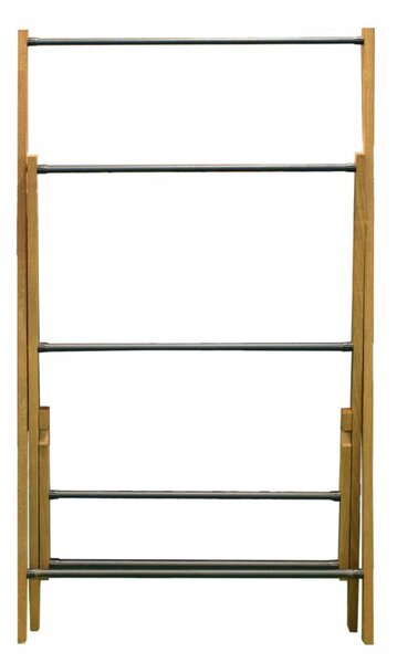 Erga Aurora, drevený vešiak na uteráky 57,5x35x103 cm na postavenie, hnedá-čierna, ERG-SEP-10STOREAURDSM