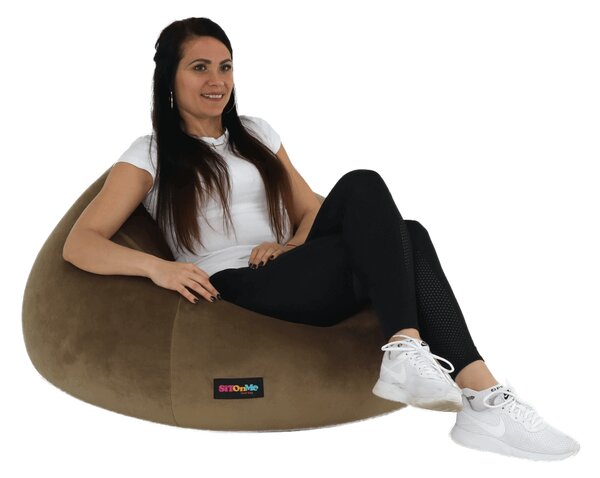 KONDELA Sedací vak, sivohnedá TAUPE látka, TRIKALO