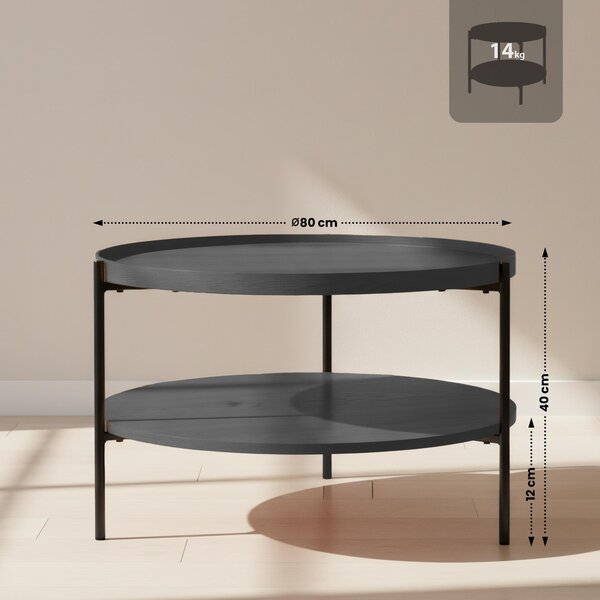 Konferenčný stolík Corbitan 80 cm - sivá
