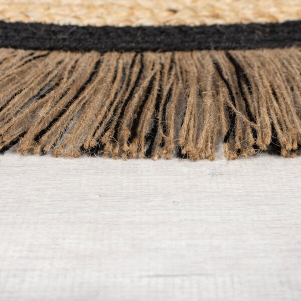 Flair Rugs , Kusový koberec Kahana Black kruh, 180x180 (priemer) kruh, béžová, chodba / predsieň