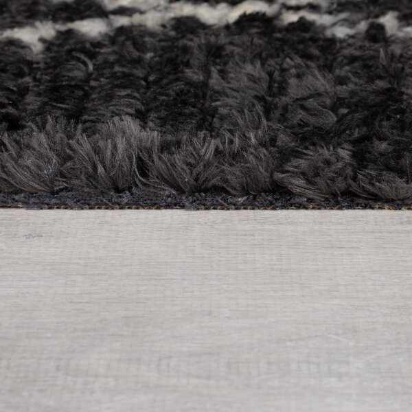 Flair Rugs , AKCIA: 160x230 cm Kusový koberec Domino Aisha Berber Monochrome, čierna, čiernobiela, obývacia izba