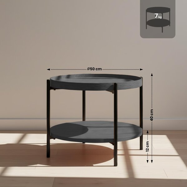 Konferenčný stolík Corbitan 50 cm - sivá
